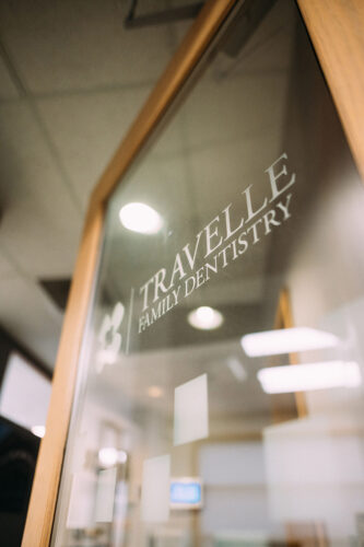 Entrance door of Travelle Family Dentistry office in Burien, WA