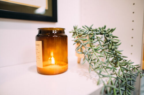 Another view of scented wax displayed on a table in the waiting area of Travelle Family Dentistry office in Burien, WA